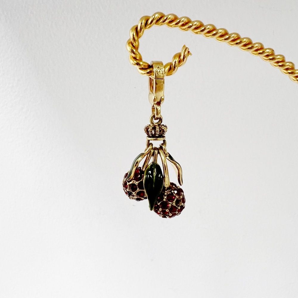 Rare Vintage Juicy Couture Red Pave Rhinestone Cherries Charm